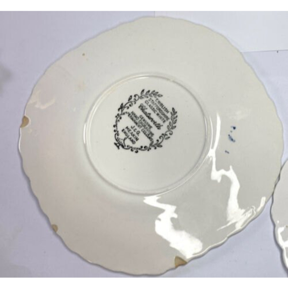 Vintage English Staffordshire Dessert Plates 4 Classic Blue White "Chatsworth" - Picture 8 of 11